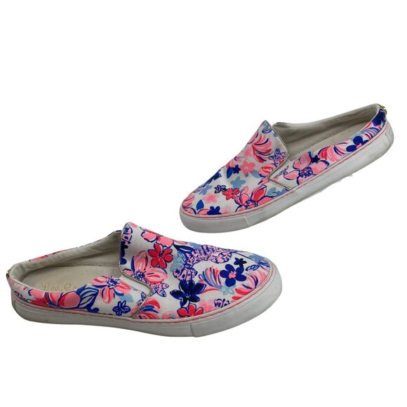 Lilly Pulitzer Pink Floral Athletic Sneakers | Size 10 - Picture 1 of 6